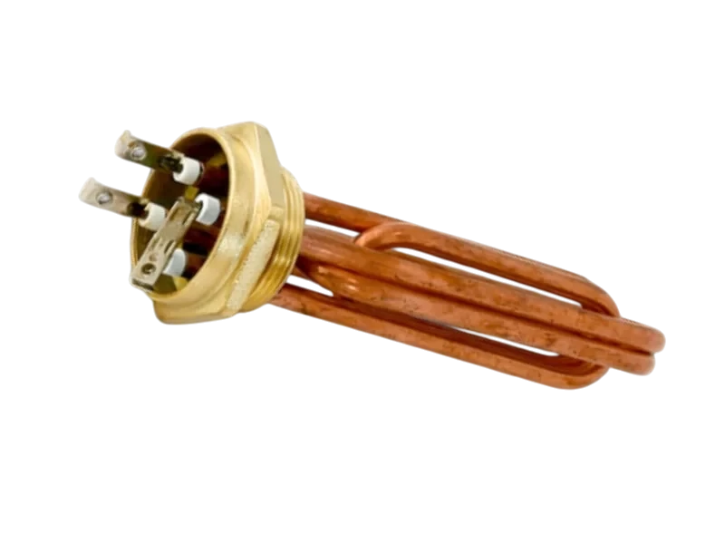 Rezistență Electrică Tubulară din Cupru Tip MALKAN cu Cap, Filet 1 1/2" – 4500W – 220V – 190 mm – Cupru
