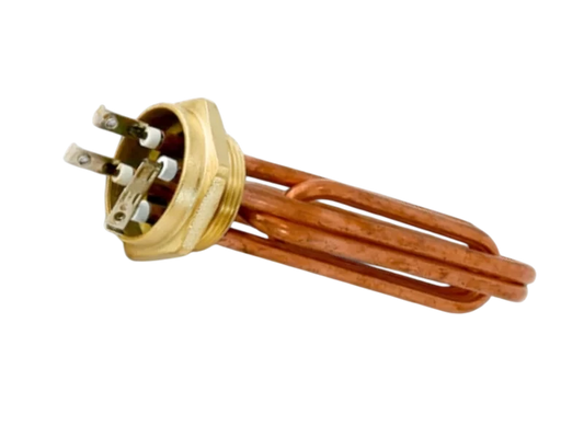 Rezistență Electrică Tubulară din Cupru Tip MALKAN cu Cap, Filet 1 1/2" – 4500W – 220V – 190 mm – Cupru