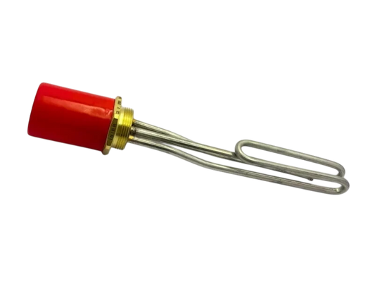 Rezistență Electrică Tubulară Cromată Tip Oală Pot Type cu Cap, Filet 1 1/2" – 3000W – 220V – 330 mm – Inox 304