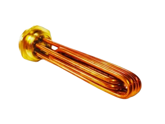Rezistență Electrică Tubulară din Cupru Tip FILKETE TOLON cu Cap, Filet 2" – 7500W – 220/380V – 300 mm – Cupru