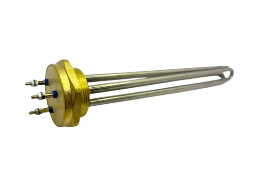 Rezistență Electrică Tubulară Cromată cu Oxid de Magneziu MGO cu Cap, Filet 2" – 7500W – 220/380V – 350 mm – Inox 304
